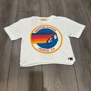 Women’s Aviator Nation White Short Sleeve Tee